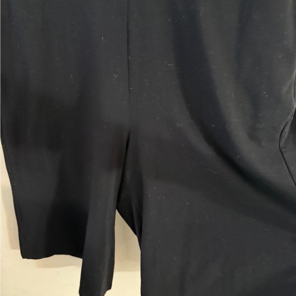 Eileen Fisher Black Sleeveless Cotton and Spandex Cropped V Neck Jumpsuit - Picture 9 of 13